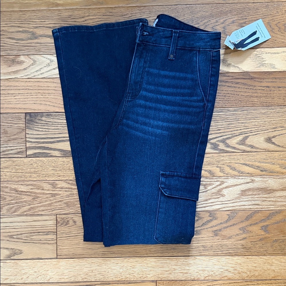 Time and Tru Dark Blue Denim Pants High Rise Flare Regular NWT